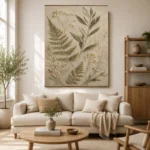 Pressed Fern Herbarium Botanical Bedroom Wall Art Canvas Print - Image 11