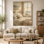 Sunlit Ocean Bedroom Coastal Bedroom Wall Art Canvas Print - Image 11
