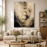 Ivory Veil Lunar Cycle Moon Phase Wall Art Canvas Print - Image 11