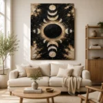 Black Eclipse Halo Moon Phase Wall Art Canvas Print - Image 11