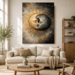 Celestial Eclipse Sun and Moon Wall Art Canvas Print - Image 11
