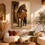 Chestnut Stable Horse Wall Art Canvas Print - Image 11
