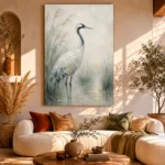 Elegant Crane Bird Wall Art Canvas Print - Image 11