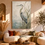 Blue Heron Bird Wall Art Canvas Print - Image 11