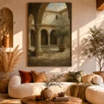 Shadowed Cloister Mediterranean Architecture Wall Art Canvas Print - Image 8