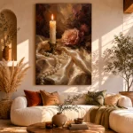Candlelit Rose Romantic Bedroom Wall Art Canvas Print - Image 12