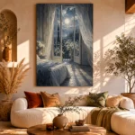 Moonlit Garden Suite Moonlit Bedroom Wall Art Canvas Print - Image 12