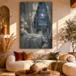 Moonlit Canopy Courtyard Moonlit Bedroom Wall Art Canvas Print - Image 12