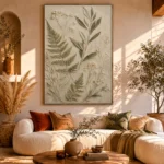 Pressed Fern Herbarium Botanical Bedroom Wall Art Canvas Print - Image 12