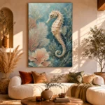 Coastal Seahorse Sea Life Wall Art Canvas Print - Image 9