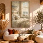 Sunlit Ocean Bedroom Coastal Bedroom Wall Art Canvas Print - Image 12