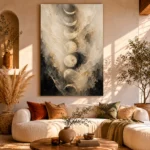 Ivory Veil Lunar Cycle Moon Phase Wall Art Canvas Print - Image 12