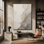Gilded Kintsugi Stone Gold Abstract Wall Art Canvas Print - Image 2