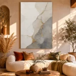 Gilded Kintsugi Stone Gold Abstract Wall Art Canvas Print - Image 10