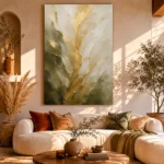 Verdant Gilded Bloom Gold Abstract Wall Art Canvas Print - Image 10