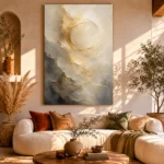 Auric Eclipse Gold Abstract Wall Art Canvas Print - Image 10