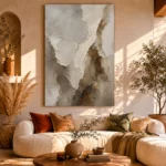 Vertical Stone Vein Textured Abstract Wall Art Canvas Print - Image 10