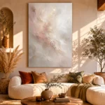 Blush Ivory Neutral Abstract Wall Art Canvas Print - Image 10