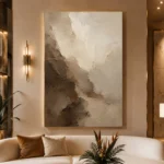 Ivory Rift Textured Abstract Wall Art Canvas Print - Image 2