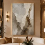 Vertical Stone Vein Textured Abstract Wall Art Canvas Print - Image 2