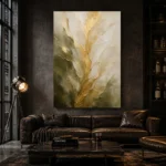 Verdant Gilded Bloom Gold Abstract Wall Art Canvas Print - Image 3