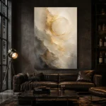 Auric Eclipse Gold Abstract Wall Art Canvas Print - Image 3