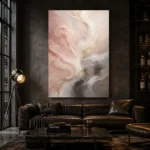 Blush Stone Flow Fluid Abstract Wall Art Canvas Print - Image 3