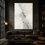Silver Flow Neutral Abstract Wall Art Canvas Print - Image 4