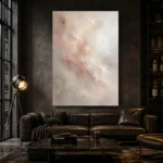 Blush Ivory Neutral Abstract Wall Art Canvas Print - Image 3