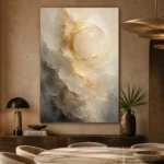Auric Eclipse Gold Abstract Wall Art Canvas Print - Image 4