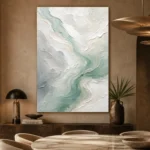 Soft Aqua Flow Fluid Abstract Wall Art Canvas Print - Image 4