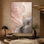 Blush Stone Flow Fluid Abstract Wall Art Canvas Print - Image 4