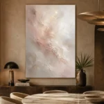 Blush Ivory Neutral Abstract Wall Art Canvas Print - Image 4