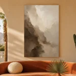 Ivory Rift Textured Abstract Wall Art Canvas Print - Image 5