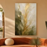 Verdant Gilded Bloom Gold Abstract Wall Art Canvas Print - Image 5