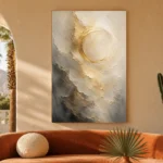 Auric Eclipse Gold Abstract Wall Art Canvas Print - Image 5