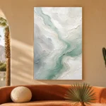 Soft Aqua Flow Fluid Abstract Wall Art Canvas Print - Image 5