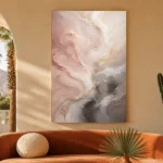 Blush Stone Flow Fluid Abstract Wall Art Canvas Print - Image 5
