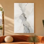 Silver Flow Neutral Abstract Wall Art Canvas Print - Image 6