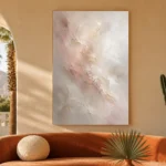Blush Ivory Neutral Abstract Wall Art Canvas Print - Image 5
