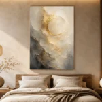 Auric Eclipse Gold Abstract Wall Art Canvas Print - Image 6