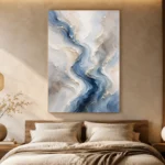 Blue River Flow Fluid Abstract Wall Art Canvas Print - Image 6