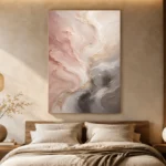 Blush Stone Flow Fluid Abstract Wall Art Canvas Print - Image 6