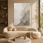 Gilded Kintsugi Stone Gold Abstract Wall Art Canvas Print - Image 7