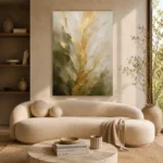 Verdant Gilded Bloom Gold Abstract Wall Art Canvas Print - Image 7