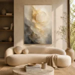 Auric Eclipse Gold Abstract Wall Art Canvas Print - Image 7