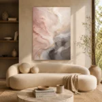 Blush Stone Flow Fluid Abstract Wall Art Canvas Print - Image 7