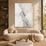 Silver Flow Neutral Abstract Wall Art Canvas Print - Image 7