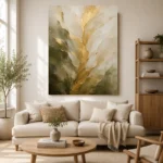 Verdant Gilded Bloom Gold Abstract Wall Art Canvas Print - Image 8