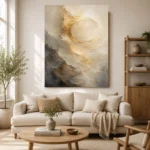 Auric Eclipse Gold Abstract Wall Art Canvas Print - Image 8